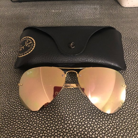 Ray-Ban High Street Mirrored Rimless Aviators - Picture 4 of 7